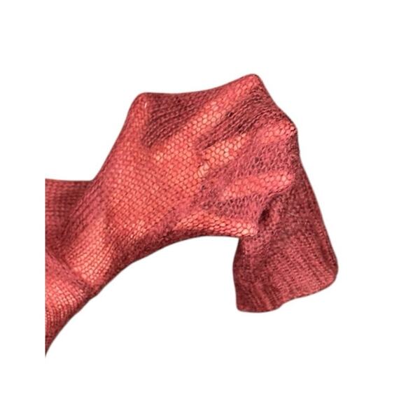 EILEEN FISHER Burgundy Red Mohair Blend Open Knit Pullover Sweater Women's PL - Picture 5 of 7